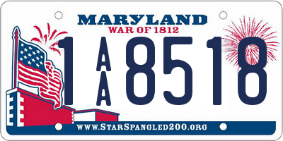 MD license plate 1AA8518