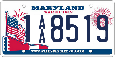 MD license plate 1AA8519