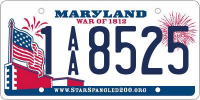 MD license plate 1AA8525