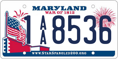 MD license plate 1AA8536