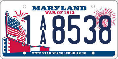 MD license plate 1AA8538