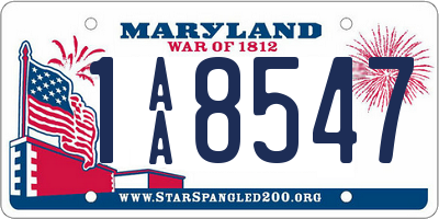 MD license plate 1AA8547