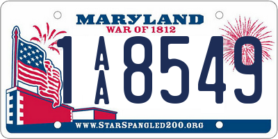 MD license plate 1AA8549