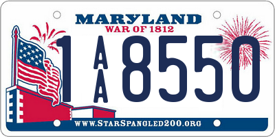 MD license plate 1AA8550