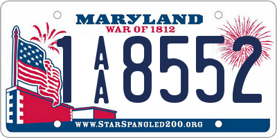 MD license plate 1AA8552