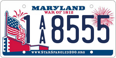 MD license plate 1AA8555