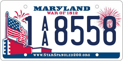 MD license plate 1AA8558