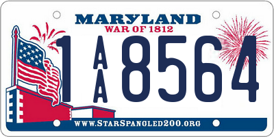 MD license plate 1AA8564