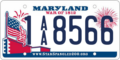 MD license plate 1AA8566