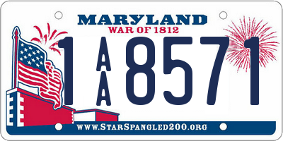 MD license plate 1AA8571