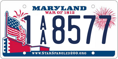 MD license plate 1AA8577