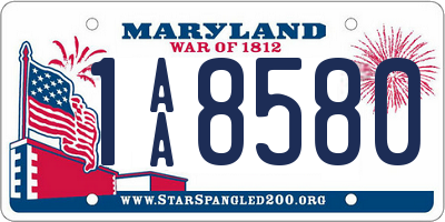 MD license plate 1AA8580