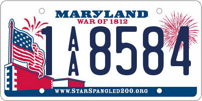 MD license plate 1AA8584