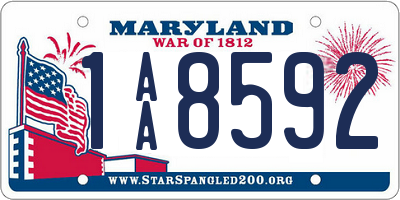 MD license plate 1AA8592