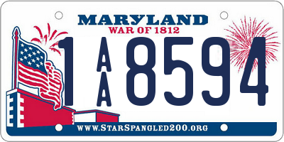 MD license plate 1AA8594