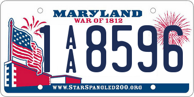 MD license plate 1AA8596