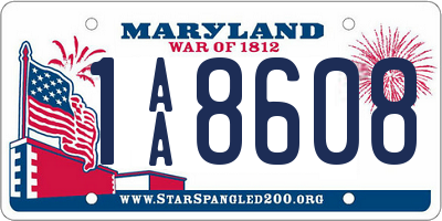 MD license plate 1AA8608