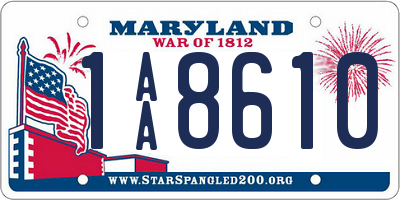 MD license plate 1AA8610