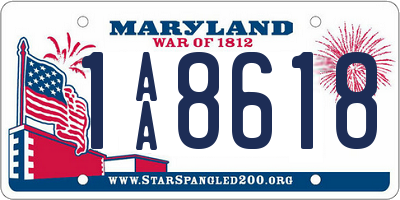 MD license plate 1AA8618