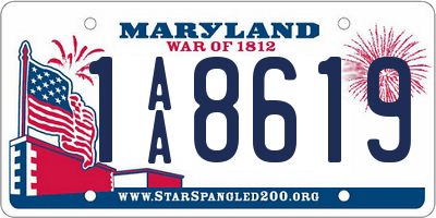 MD license plate 1AA8619