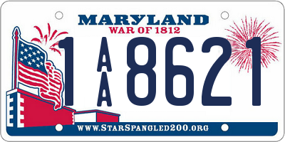 MD license plate 1AA8621