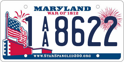 MD license plate 1AA8622