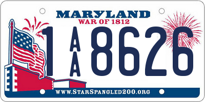 MD license plate 1AA8626