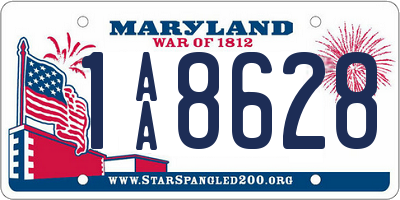 MD license plate 1AA8628