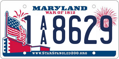 MD license plate 1AA8629