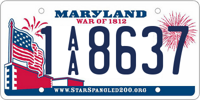 MD license plate 1AA8637