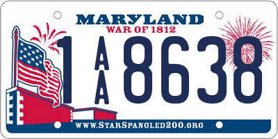 MD license plate 1AA8638