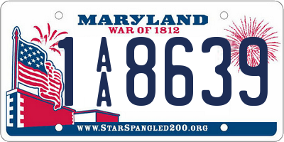 MD license plate 1AA8639