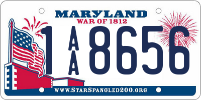 MD license plate 1AA8656