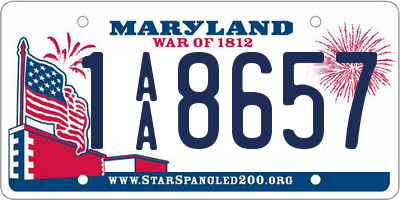 MD license plate 1AA8657