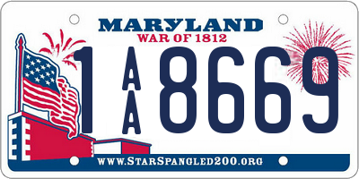 MD license plate 1AA8669