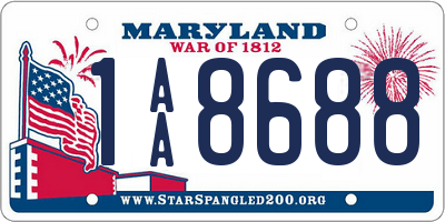 MD license plate 1AA8688