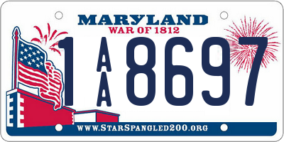 MD license plate 1AA8697