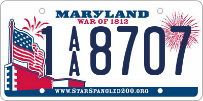 MD license plate 1AA8707
