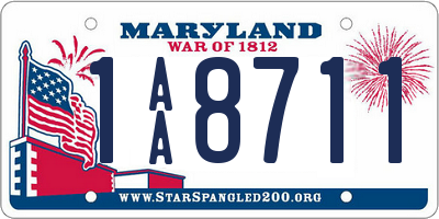 MD license plate 1AA8711