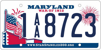 MD license plate 1AA8723