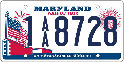 MD license plate 1AA8728