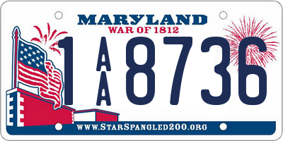 MD license plate 1AA8736