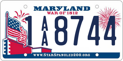 MD license plate 1AA8744