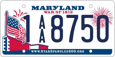 MD license plate 1AA8750