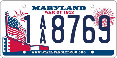 MD license plate 1AA8769