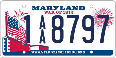 MD license plate 1AA8797