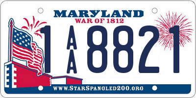 MD license plate 1AA8821