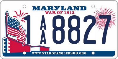 MD license plate 1AA8827
