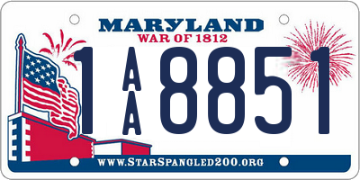 MD license plate 1AA8851
