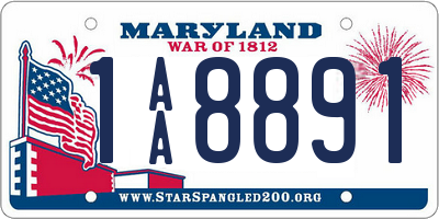 MD license plate 1AA8891